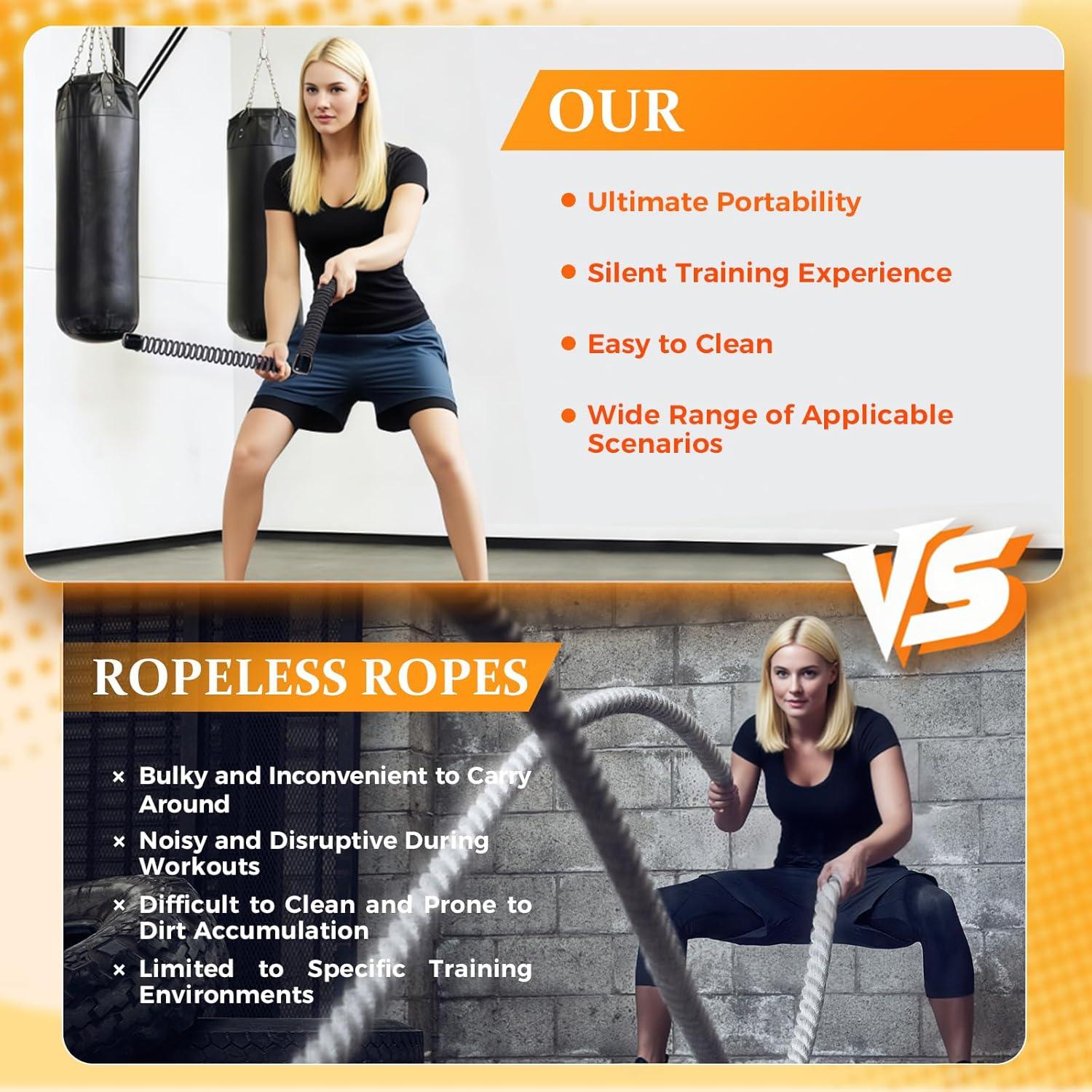 Cuerdas de Batalla Sin Cuerda OUNAN 50.8 cm Entrenamiento HIIT