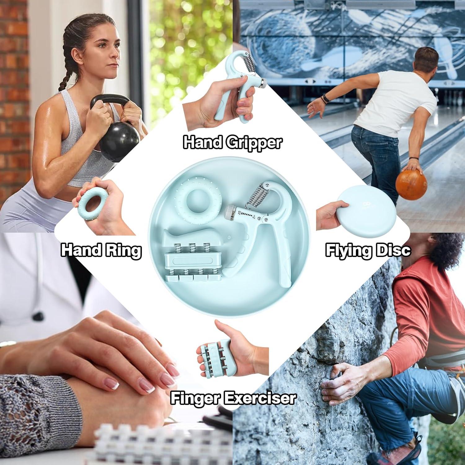 Kit de Fortalecimiento de Agarre TwinBeing - 4 Piezas para Mano y Frisbee