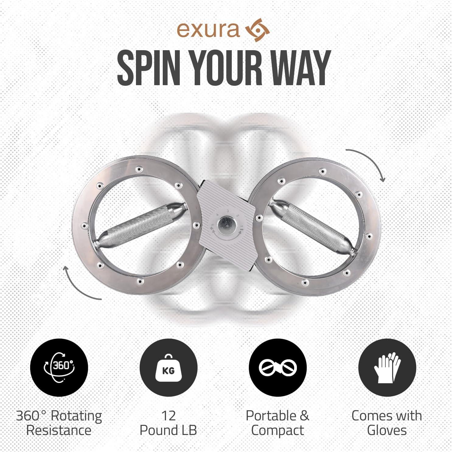 Entrenador de Fuerza de Antebrazo Exura 5.44 kg con Guantes