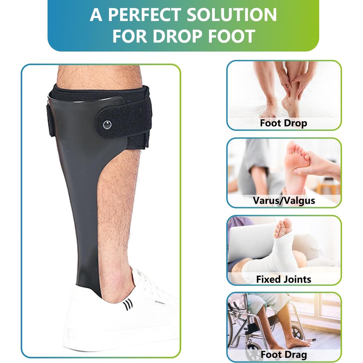 Férula AFO Komzer para Pie Caído XL Derecho - Soporte Tobillo