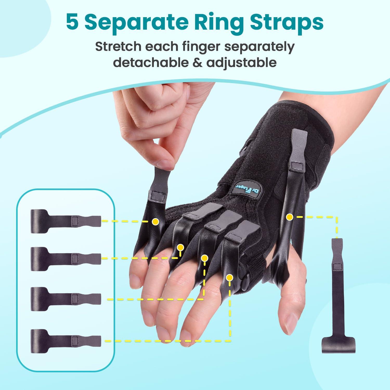 Férula para Parálisis del Nervio Radial DrFinger - Ajustable, Negro