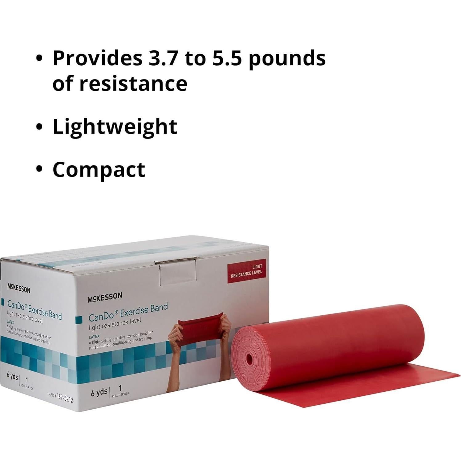 Banda de Resistencia Ligera McKesson CanDo Roja 5" x 6 Yardas