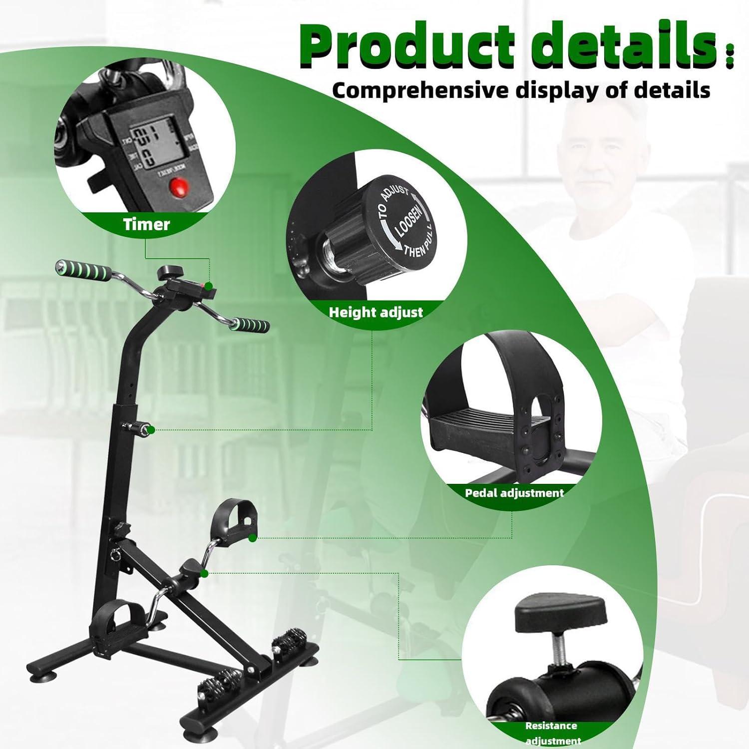 Ejercitador de Pedales EvepeS para Rehabilitación - Negro