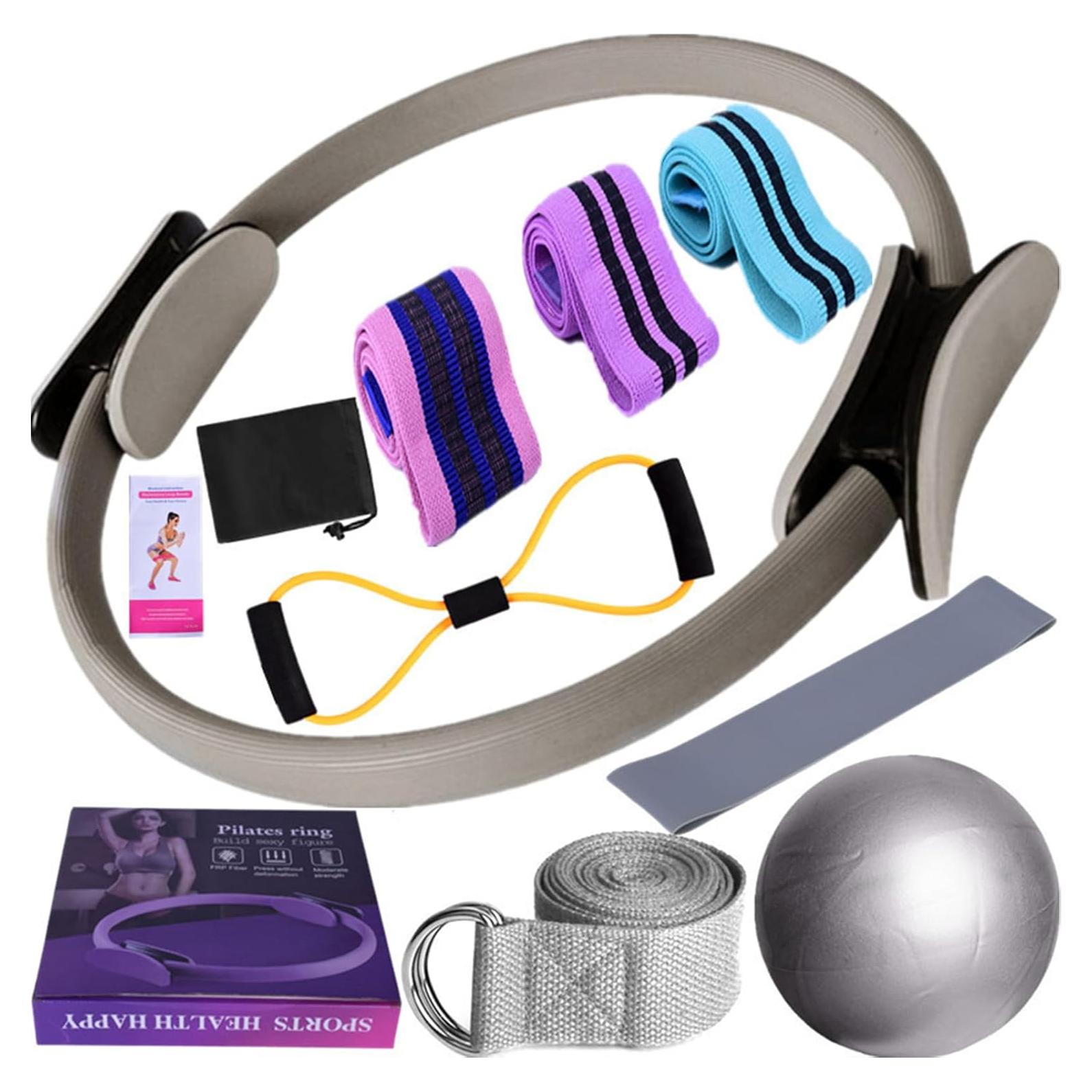 Kit de Pilates y Yoga Genérico 11 Piezas con Bandas de Resistencia