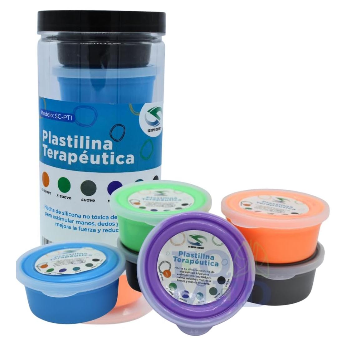 Juego de Masilla Terapéutica EQMED, 6 Niveles de Resistencia