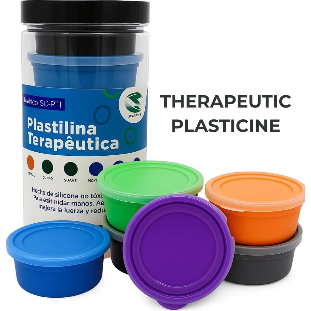 Juego de Masilla Terapéutica EQMED, 6 Niveles de Resistencia