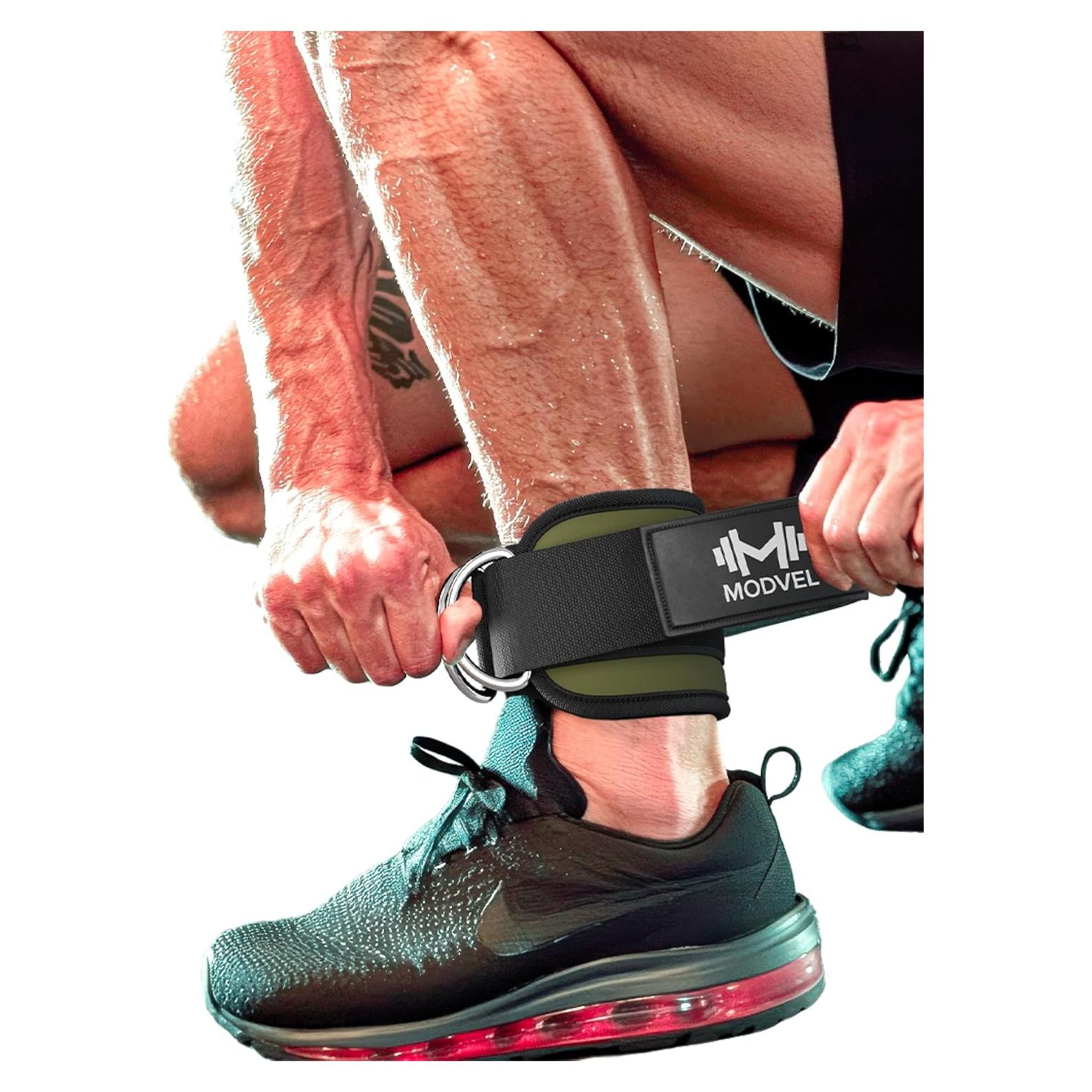 Correa de Tobillo Ajustable Modvel para Máquinas de Cable - Verde Negro