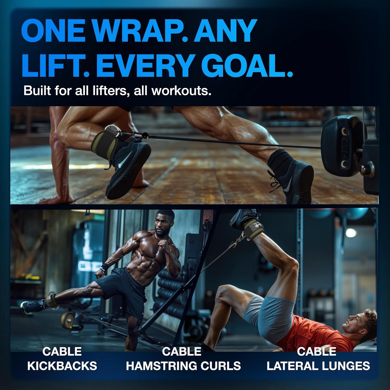 Correa de Tobillo Ajustable Modvel para Máquinas de Cable - Verde Negro