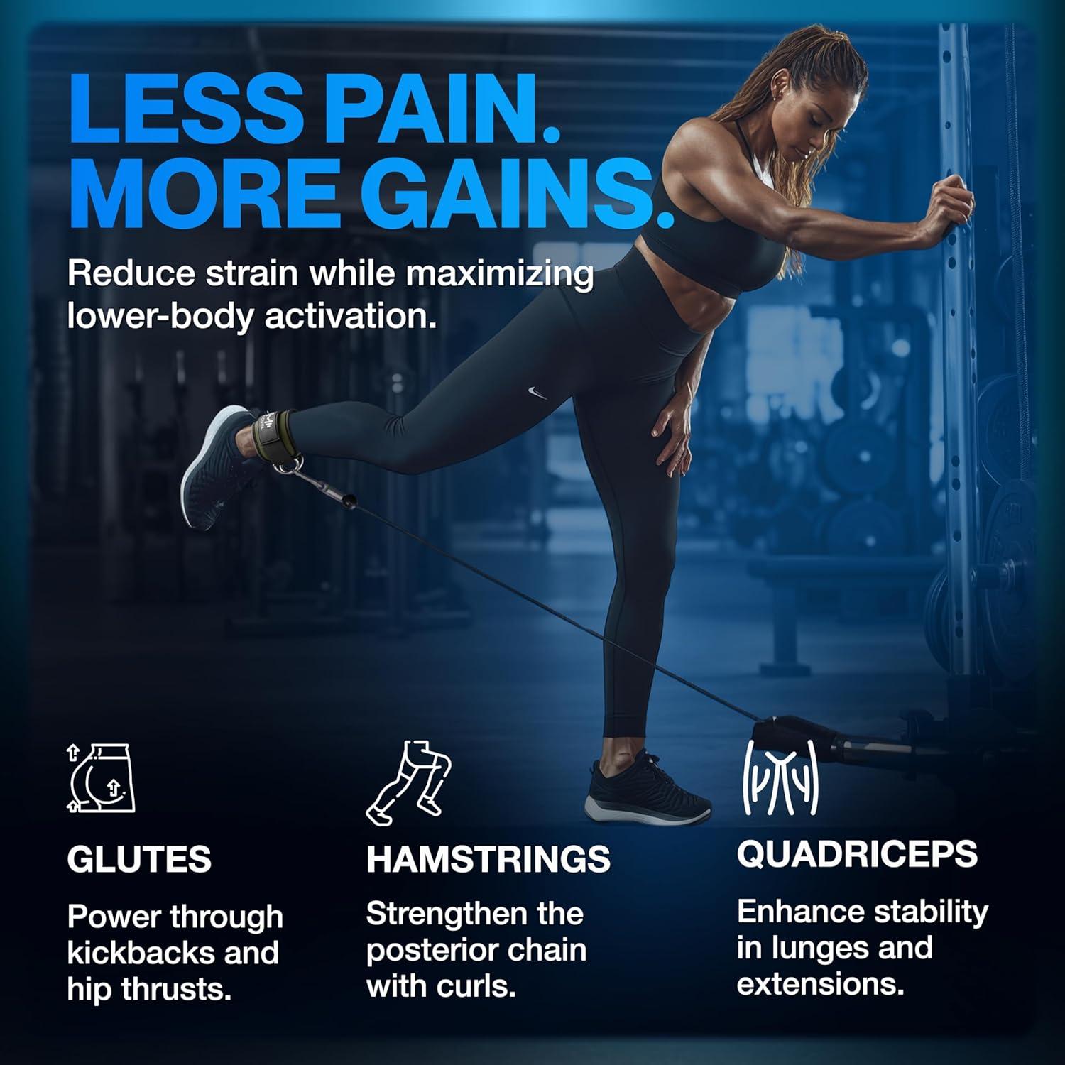 Correa de Tobillo Ajustable Modvel para Máquinas de Cable - Verde Negro