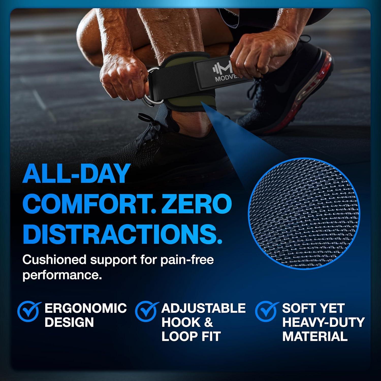 Correa de Tobillo Ajustable Modvel para Máquinas de Cable - Verde Negro