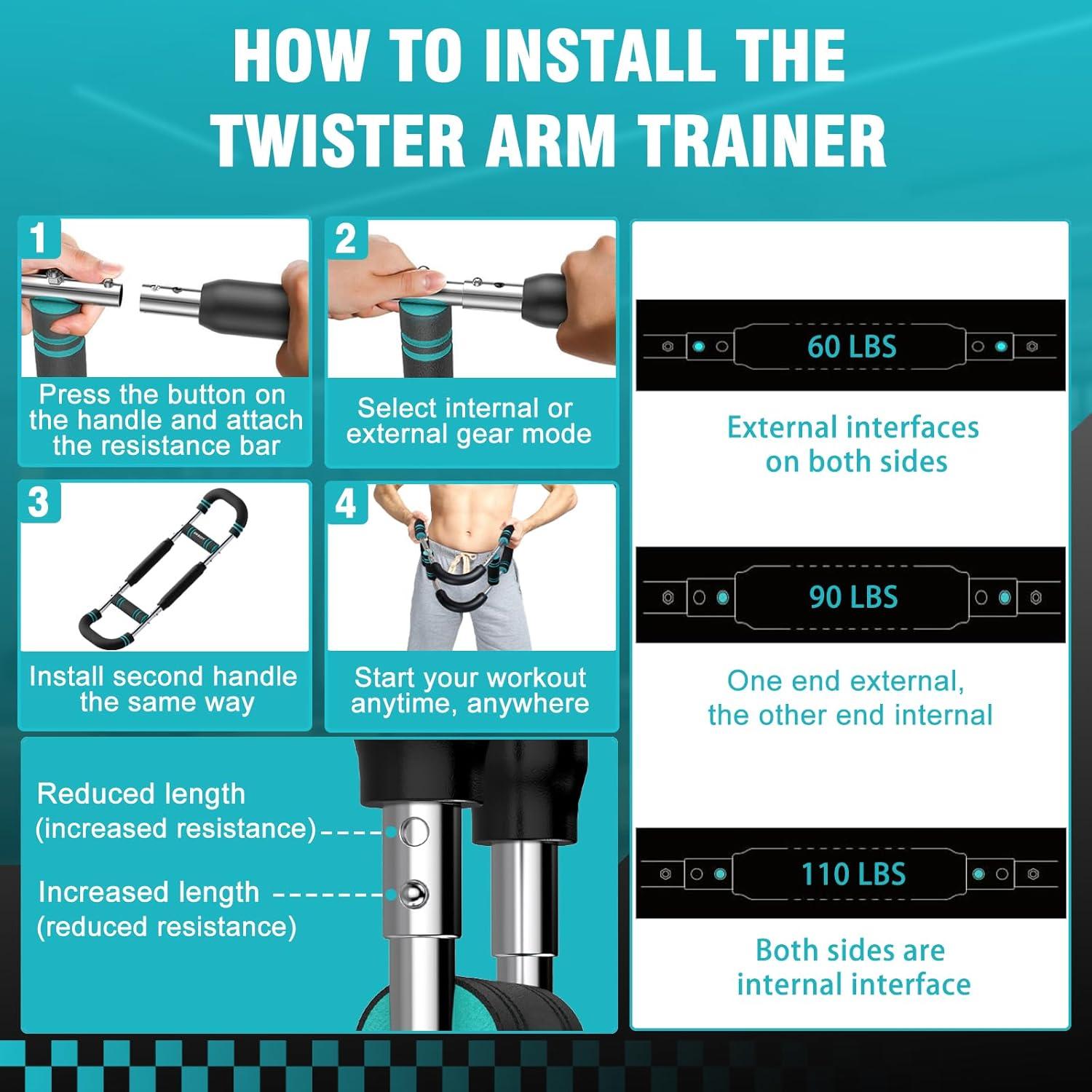 Entrenador de Brazos Twister OKSON BLQ-01 Ajustable Portátil