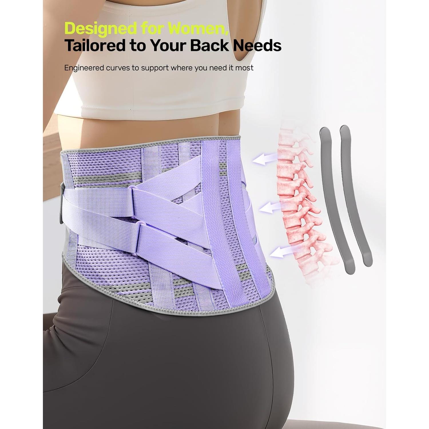 Faja de Soporte Lumbar Rakiie para Mujeres Talla M Púrpura