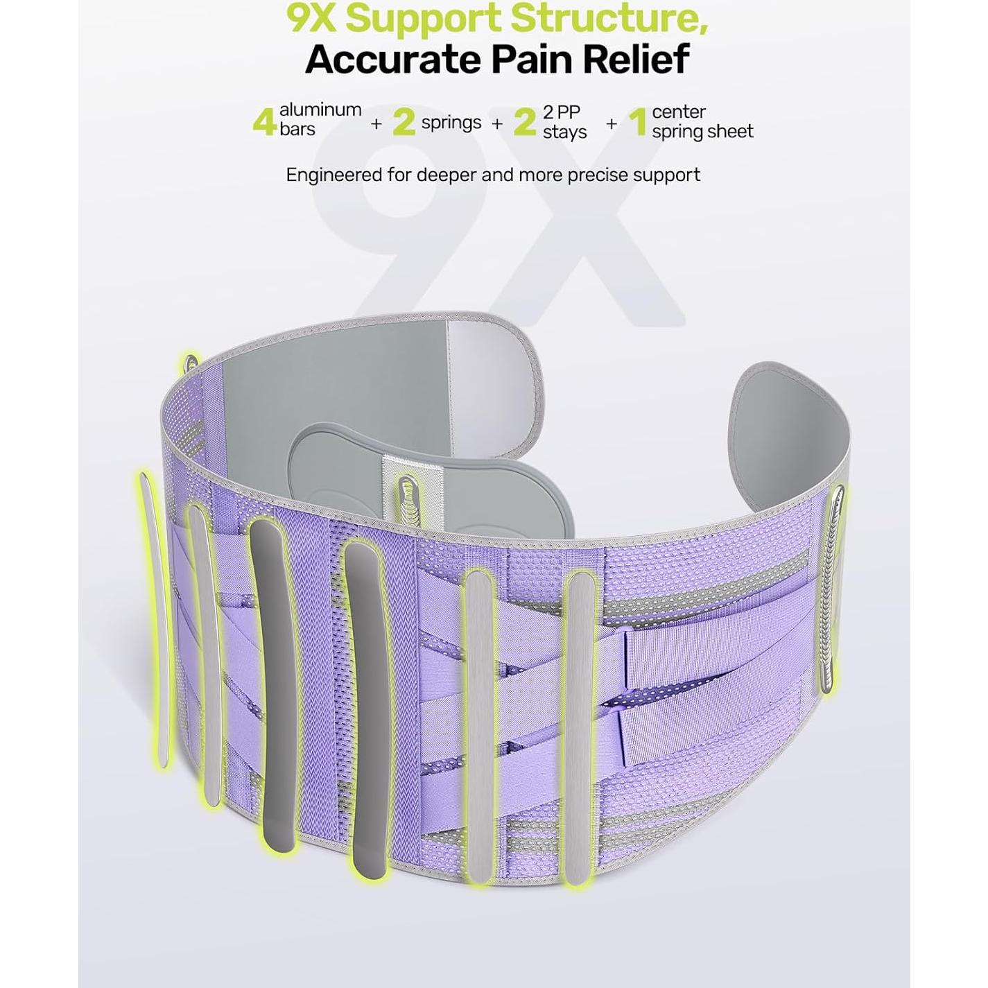 Faja de Soporte Lumbar Rakiie para Mujeres Talla M Púrpura