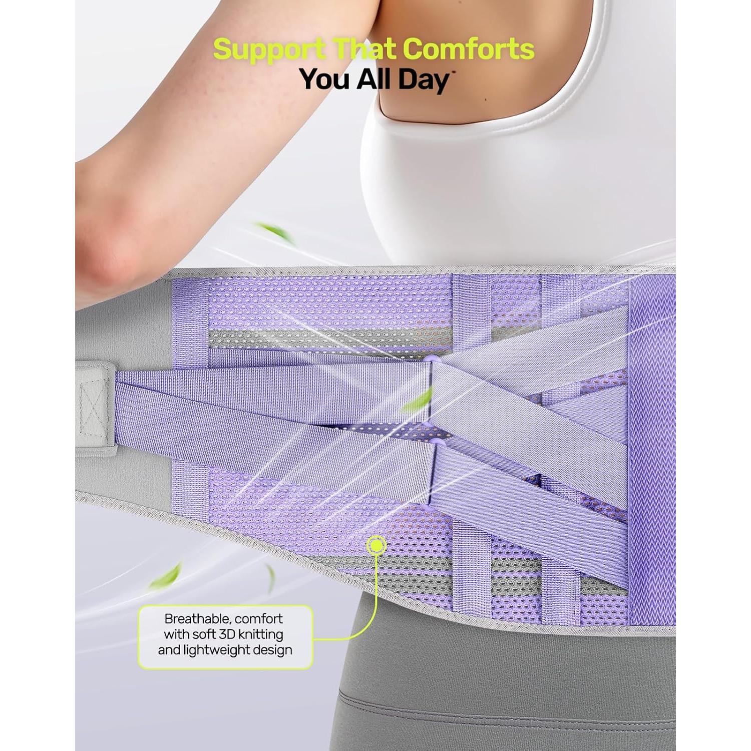 Faja de Soporte Lumbar Rakiie para Mujeres Talla M Púrpura