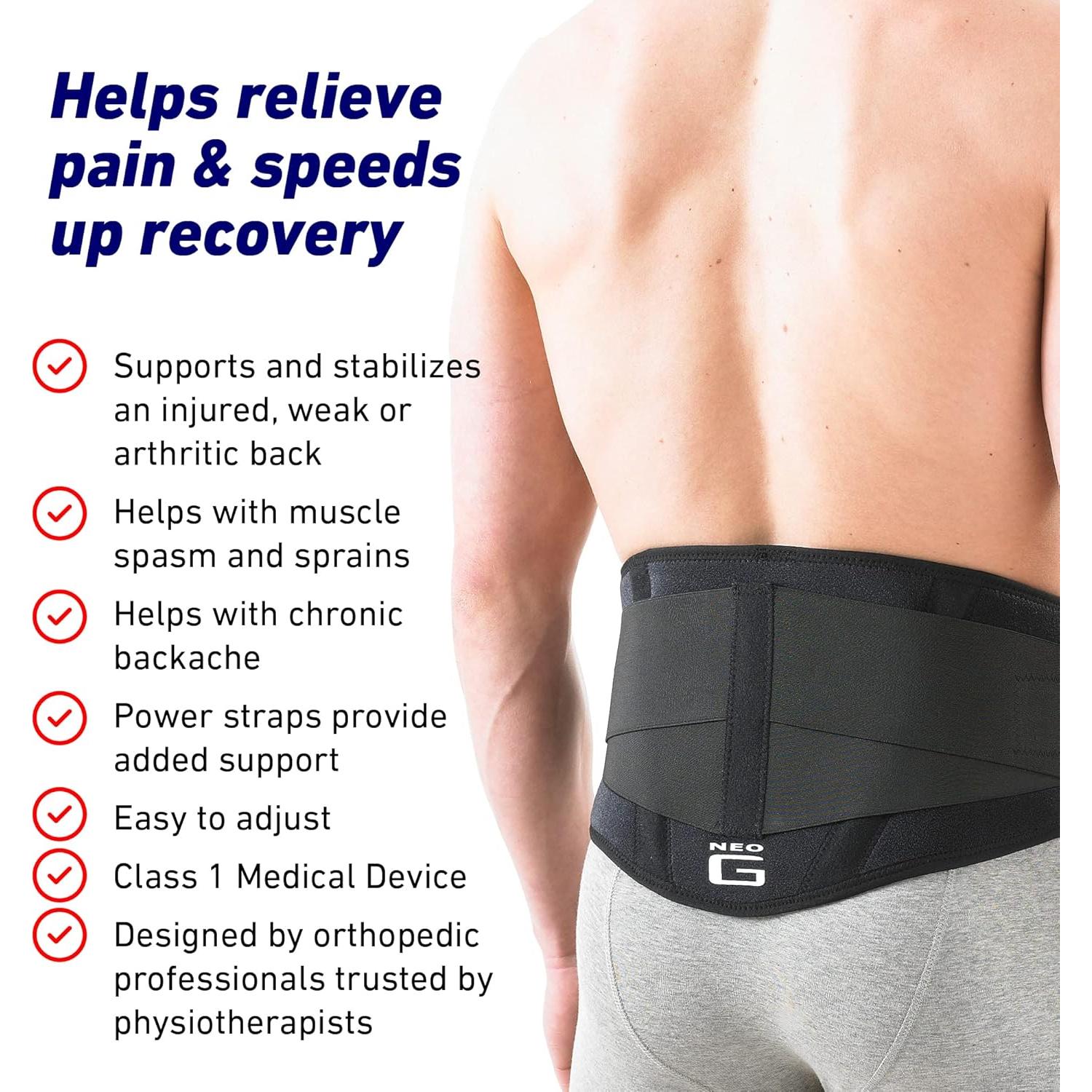 Faja Neo G Soporte Lumbar Ajustable para Dolor Espalda - Talla Única - Negro