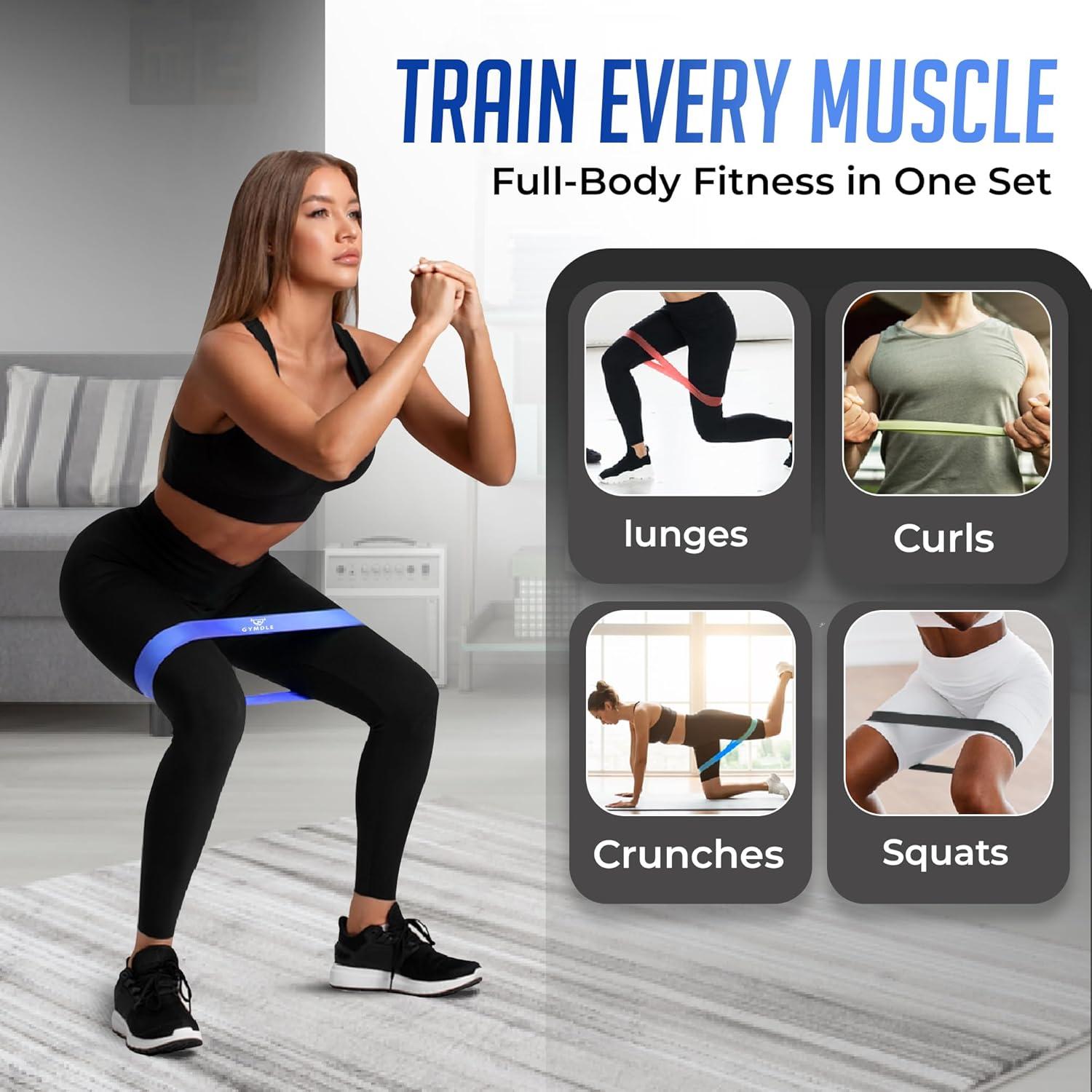 Set de 5 Bandas de Resistencia GYMDLE para Ejercicio y Fitness