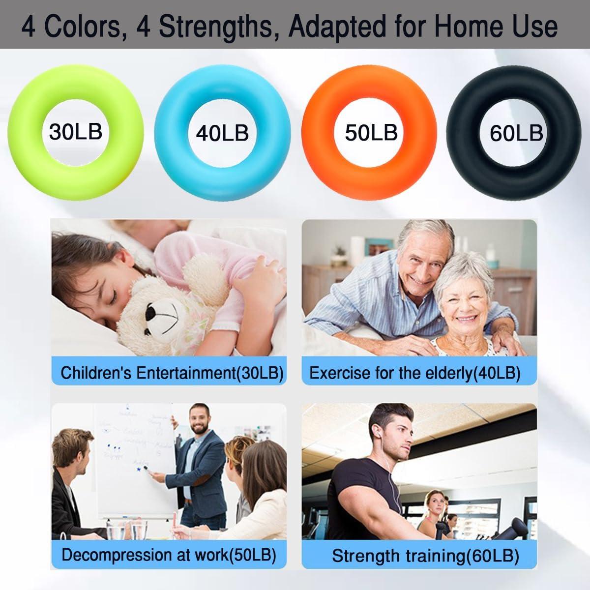 Set de 4 Anillos de Agarre Andckcer - Silicona Terapéutica