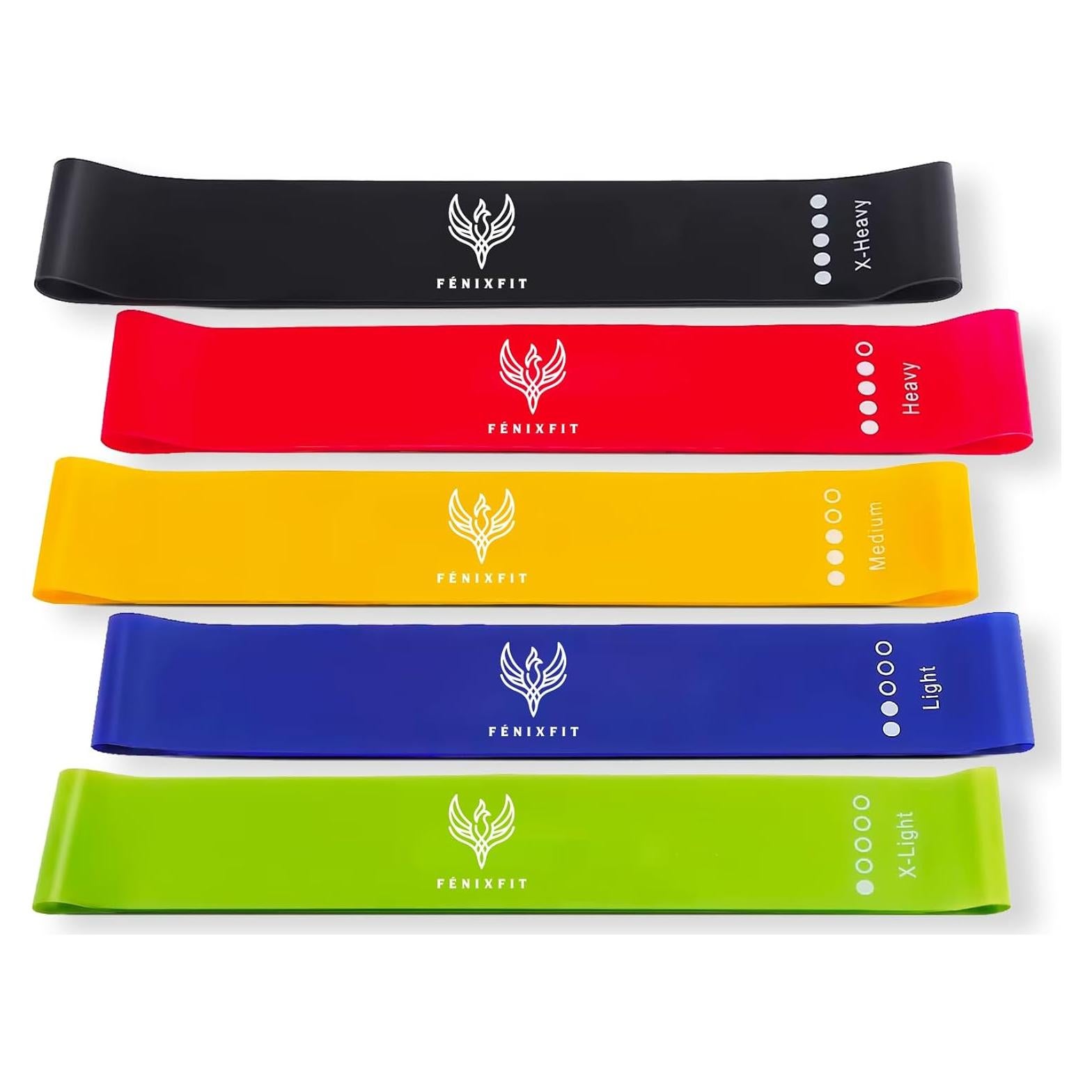 Set de 5 Bandas Elásticas de Resistencia FÉNIXFIT 100% Láttex