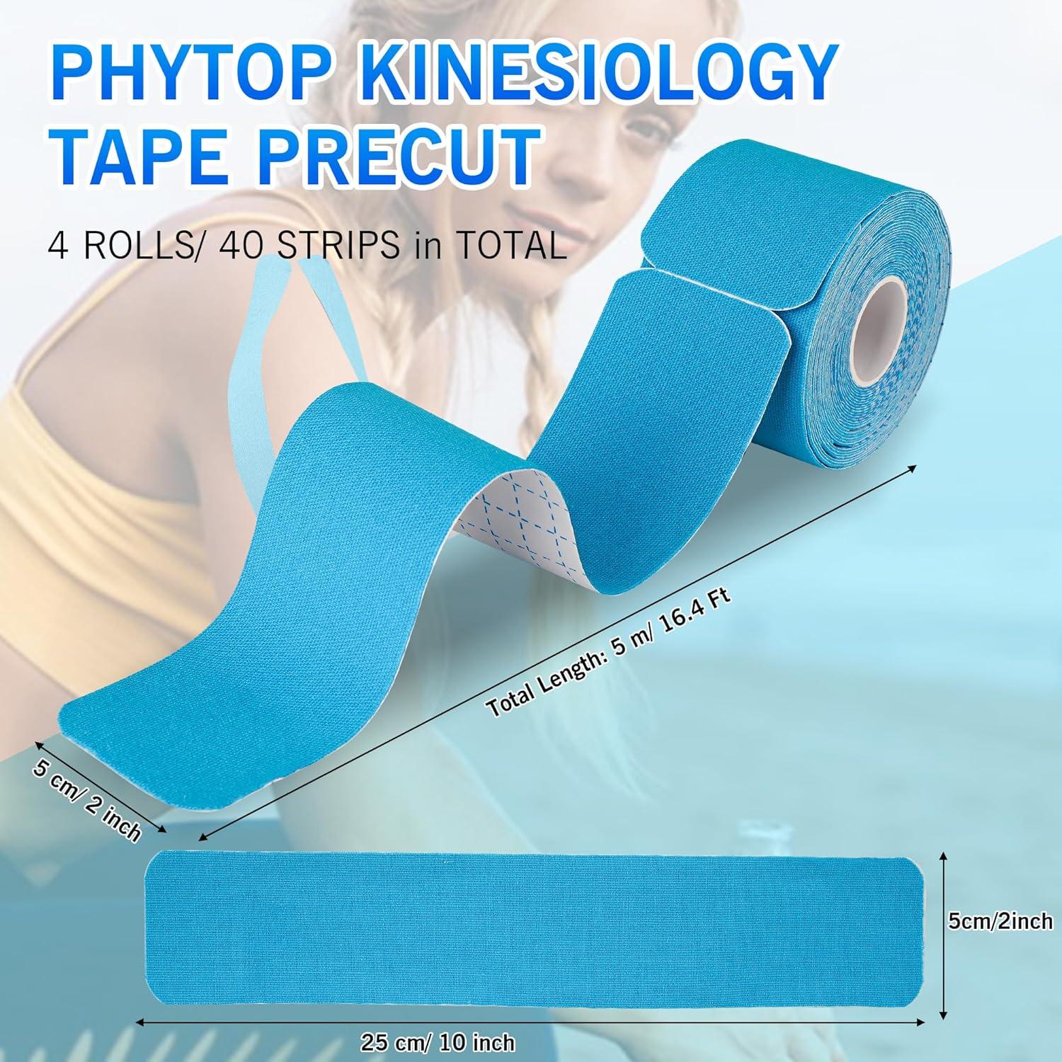 Cinta de Kinesiología PHYTOP - 80 Tiras Precortadas 25.4x5.1cm