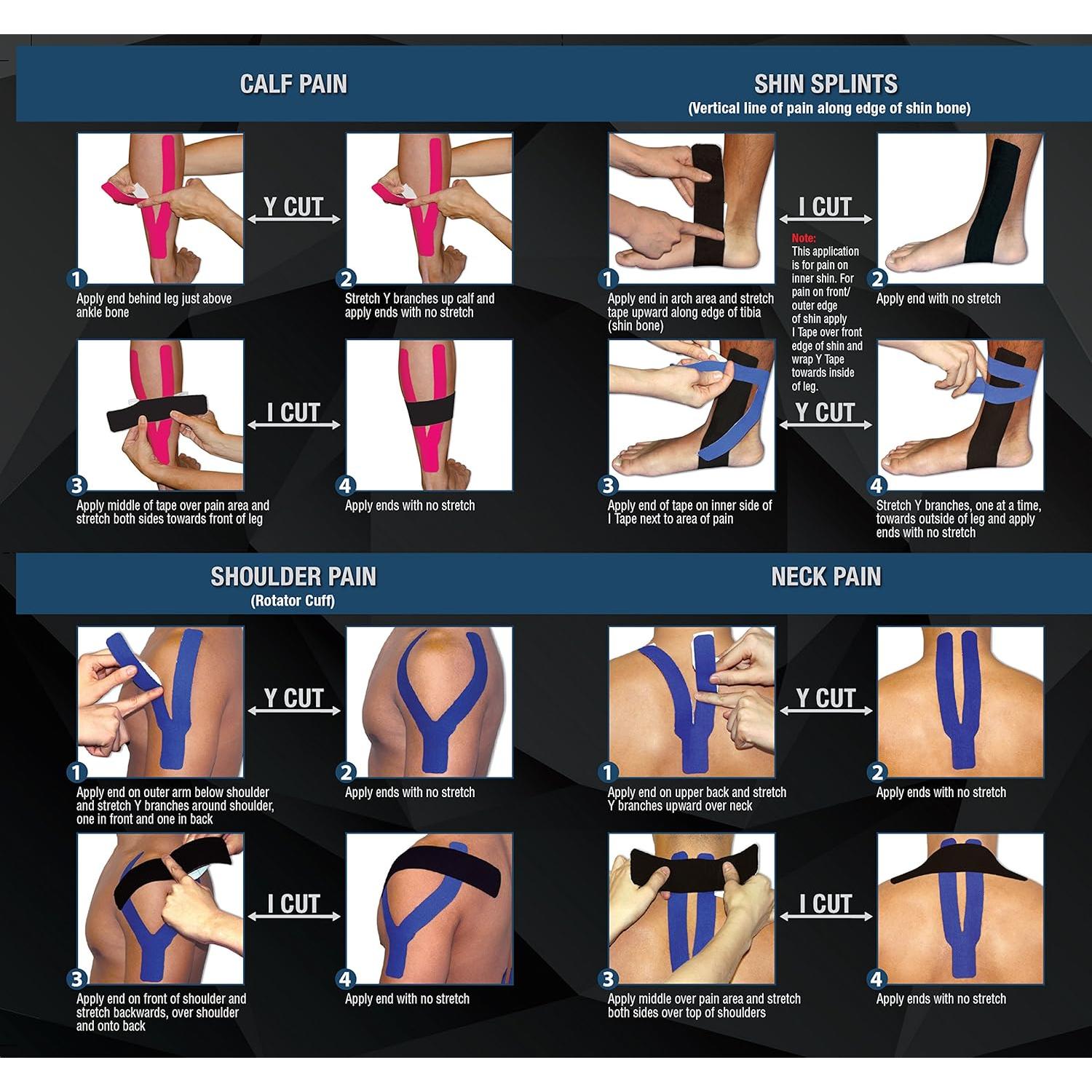 Cinta Kinesiológica Pro-Tec Athletics, Alivio Lesiones Musculares