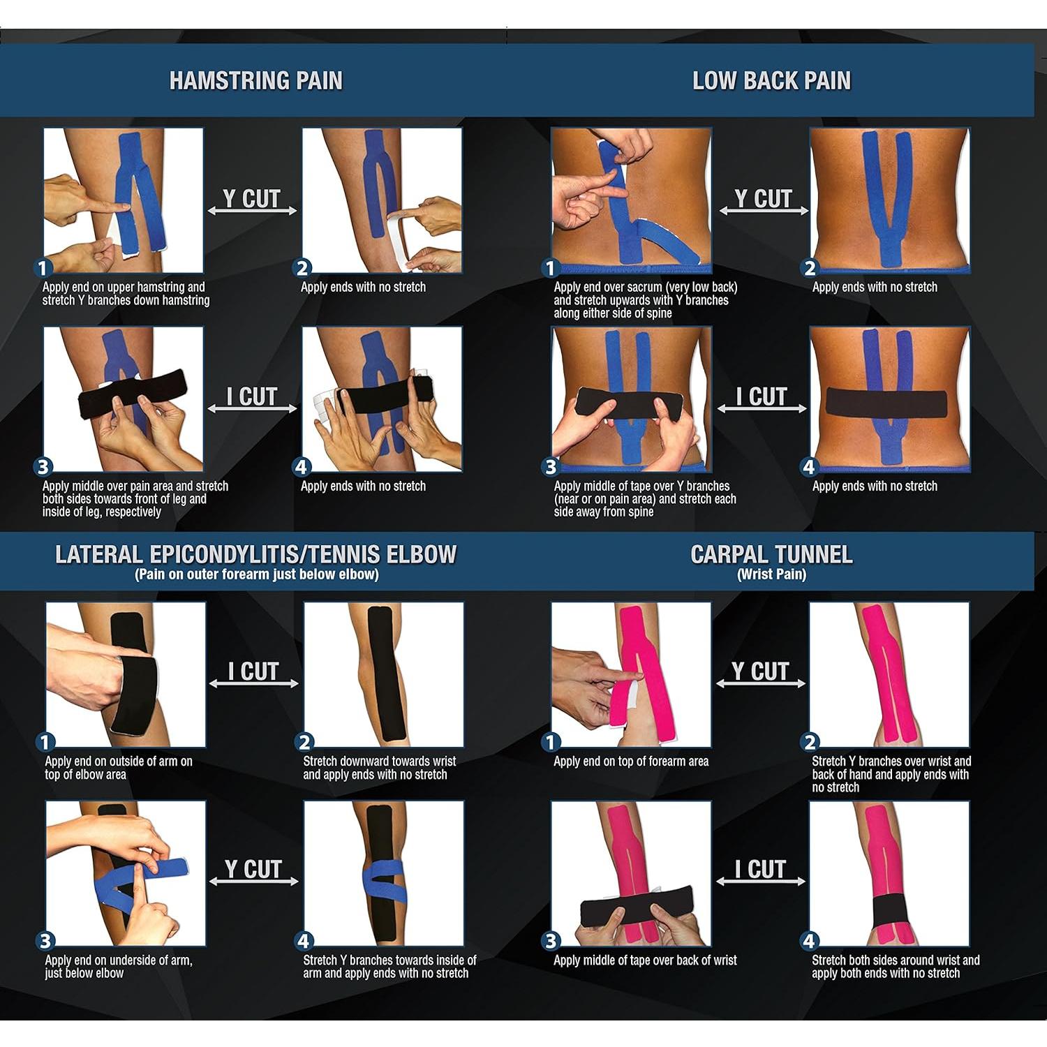 Cinta Kinesiológica Pro-Tec Athletics, Alivio Lesiones Musculares