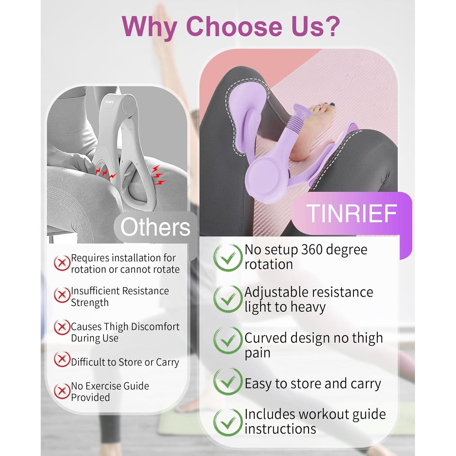 Ejercitador de Muslos Internos TINRIEF para Mujeres - Kegel Ajustable