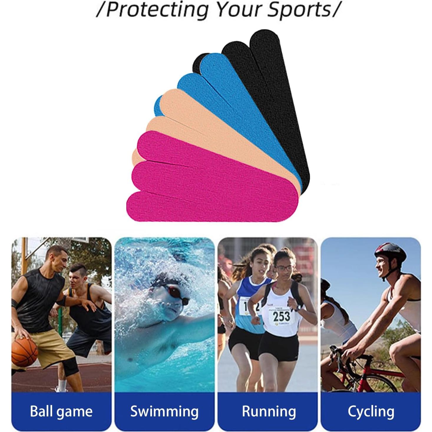 Cinta Kinesiológica Precortada QidaiaLuck 20 PCS 13x7 cm