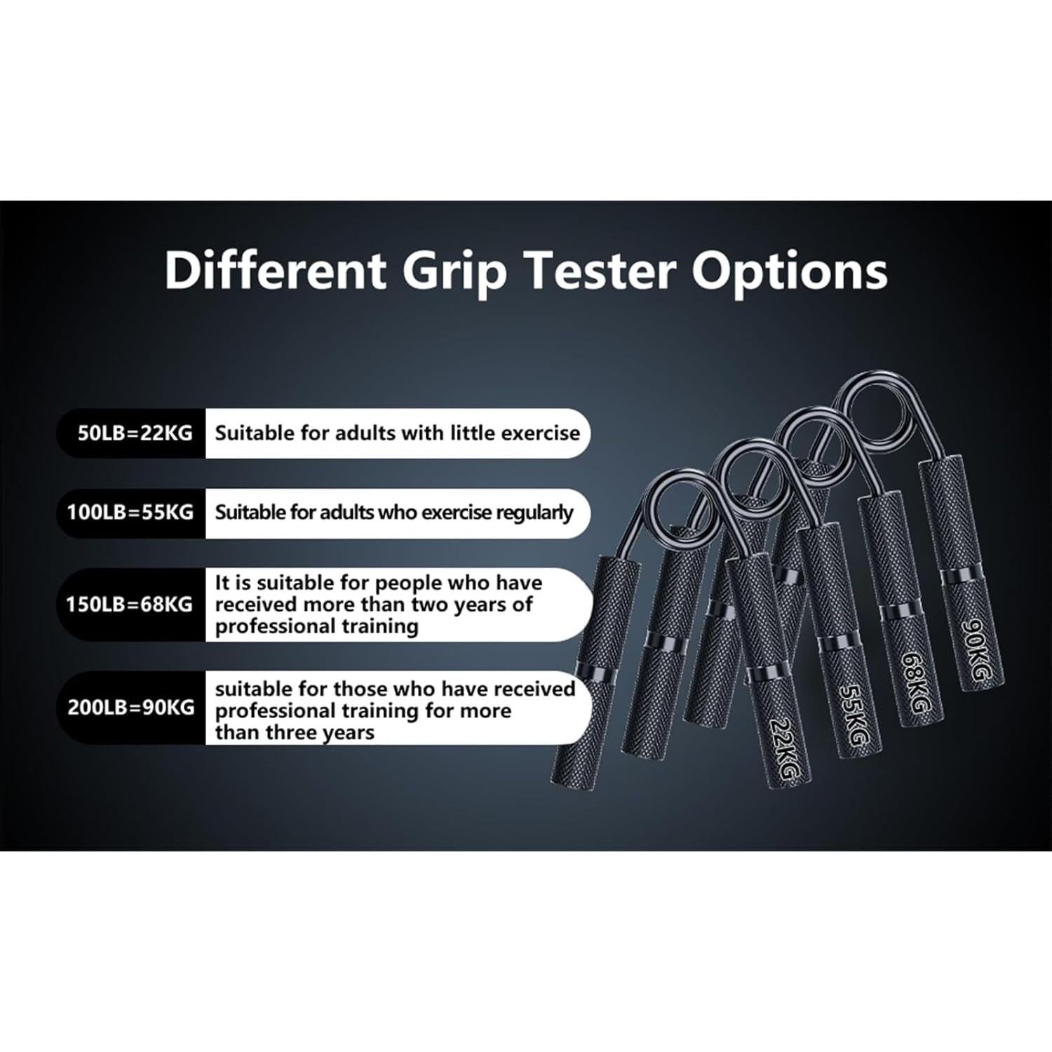 Entrenador de Fuerza de Agarre Oblitor 6 Pack 100-350LB