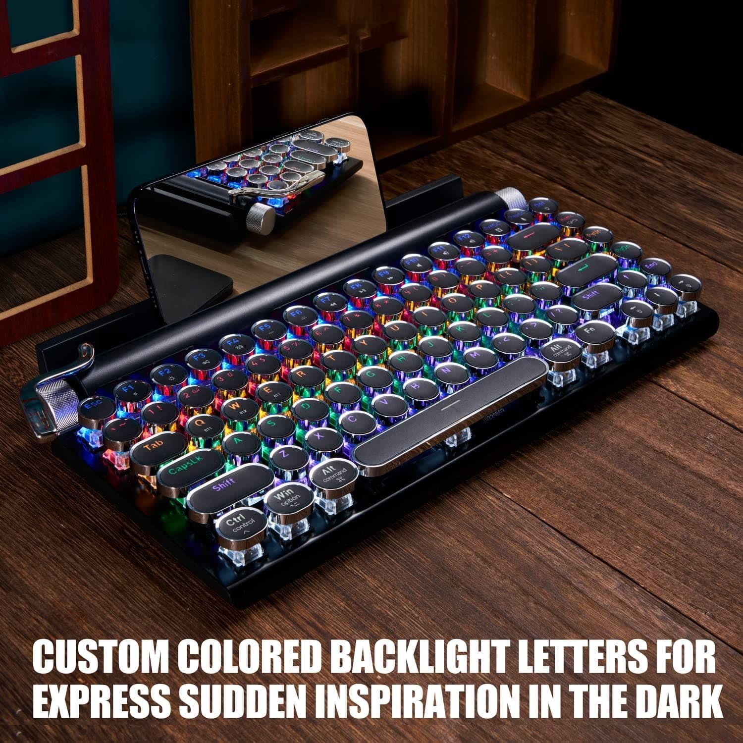 Teclado Mecánico Retro 7KEYS TW1867 Bluetooth Negro