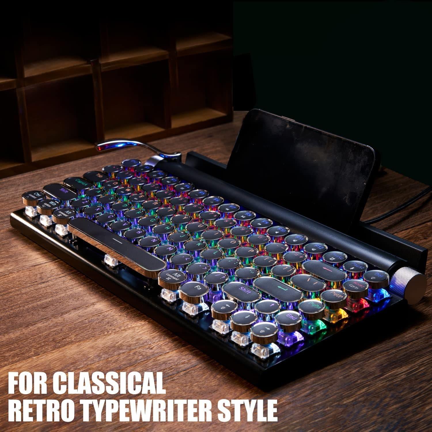 Teclado Mecánico Retro 7KEYS TW1867 Bluetooth Negro