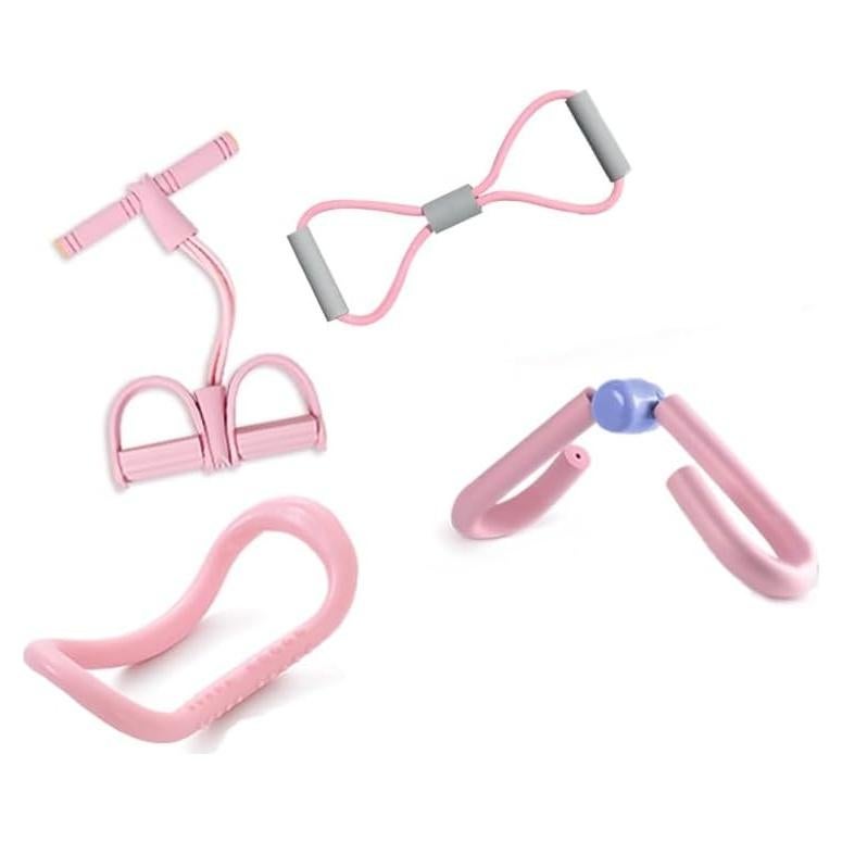 Equipo de Fitness KOMBABE 4 Tubos y 8 Anillos Rosa