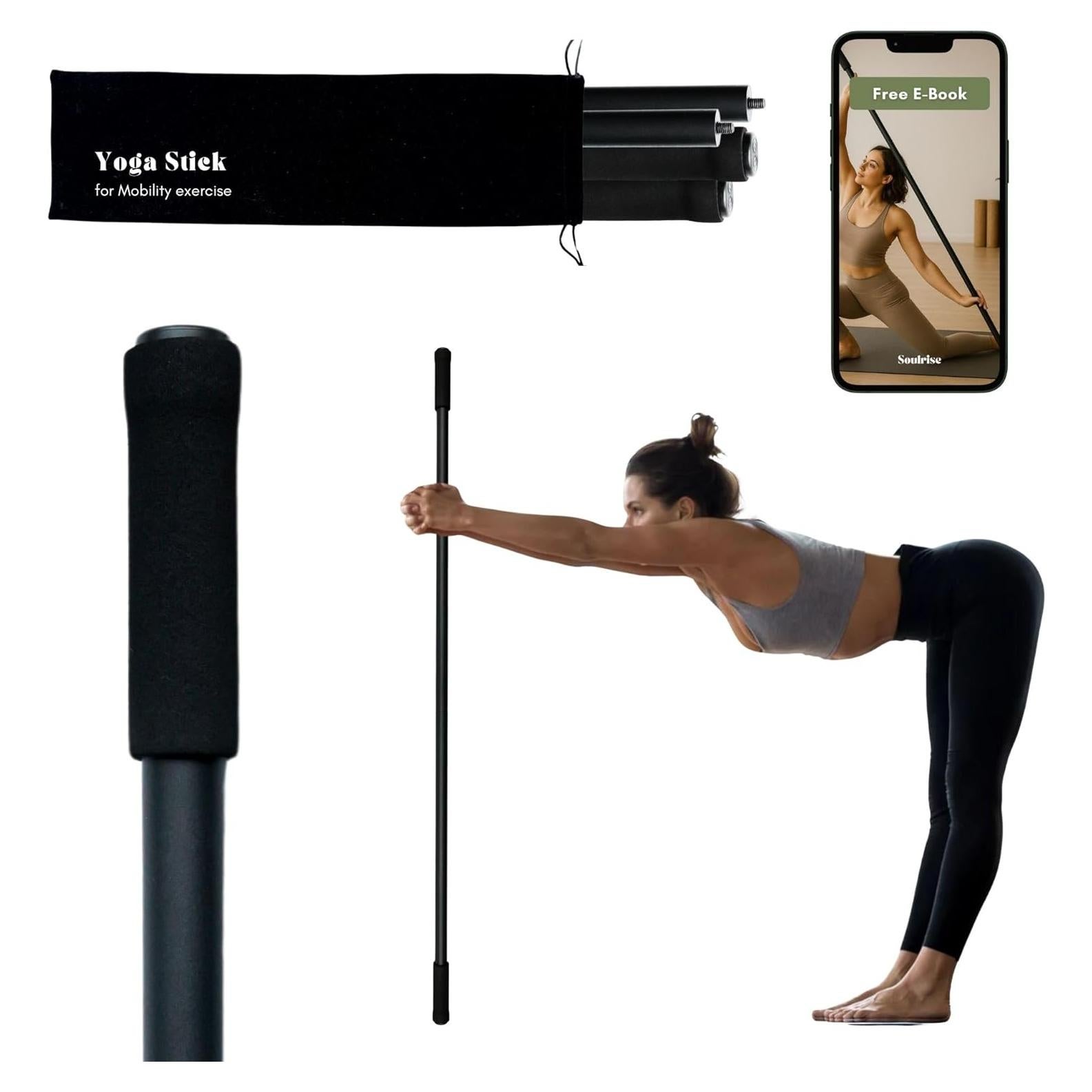 Bastón de Yoga Soulrise Ajustable 1.52m para Estiramiento