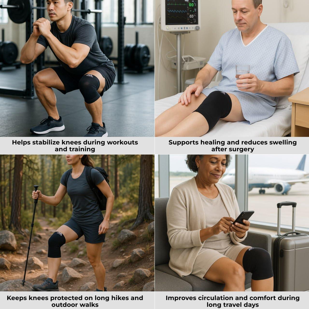 Manga de Compresión para Rodilla Mojo 20-30 mmHg Unisex - 1 Par Mediana