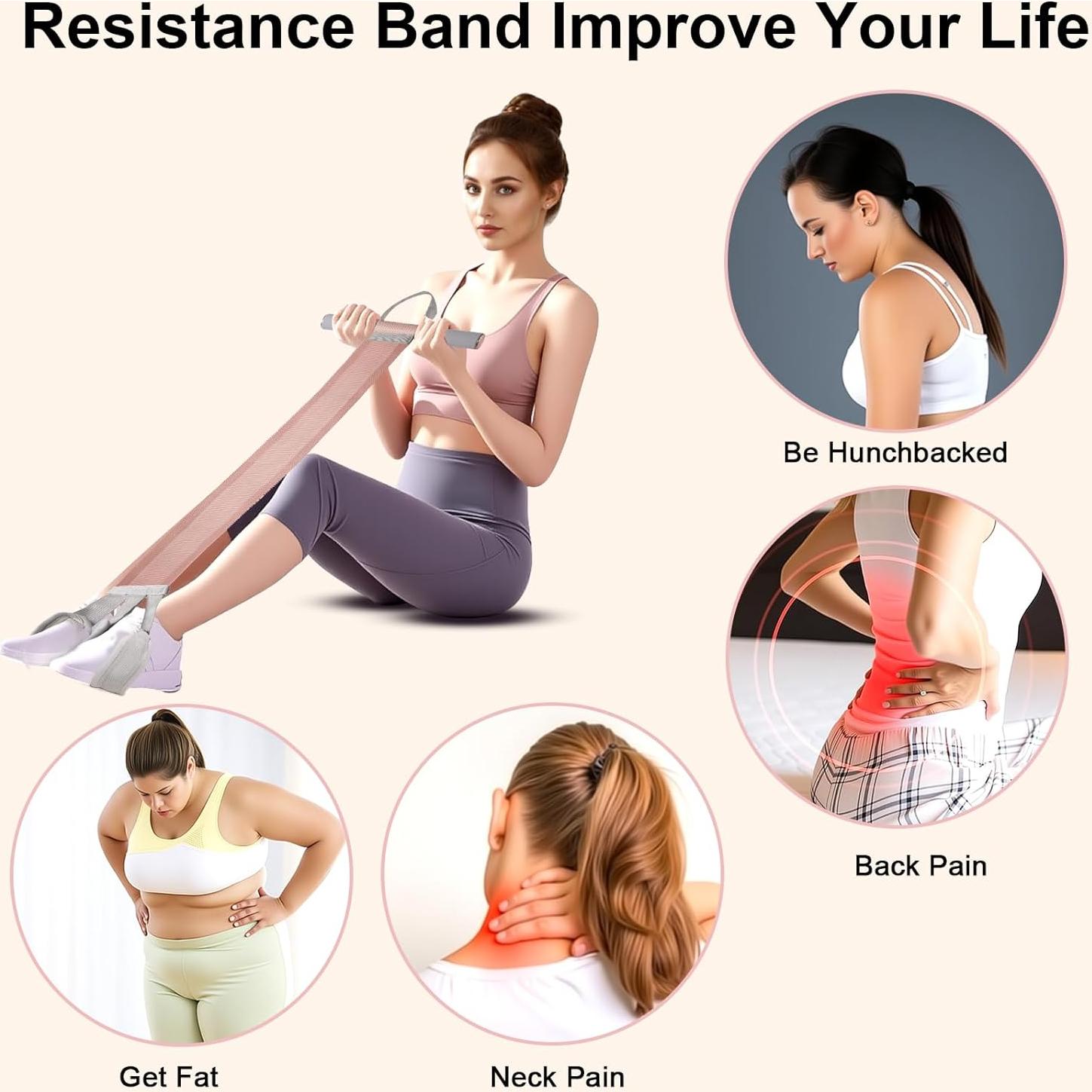 Banda de Resistencia de Tela Awaiymi 120LB con Pedal Antideslizante