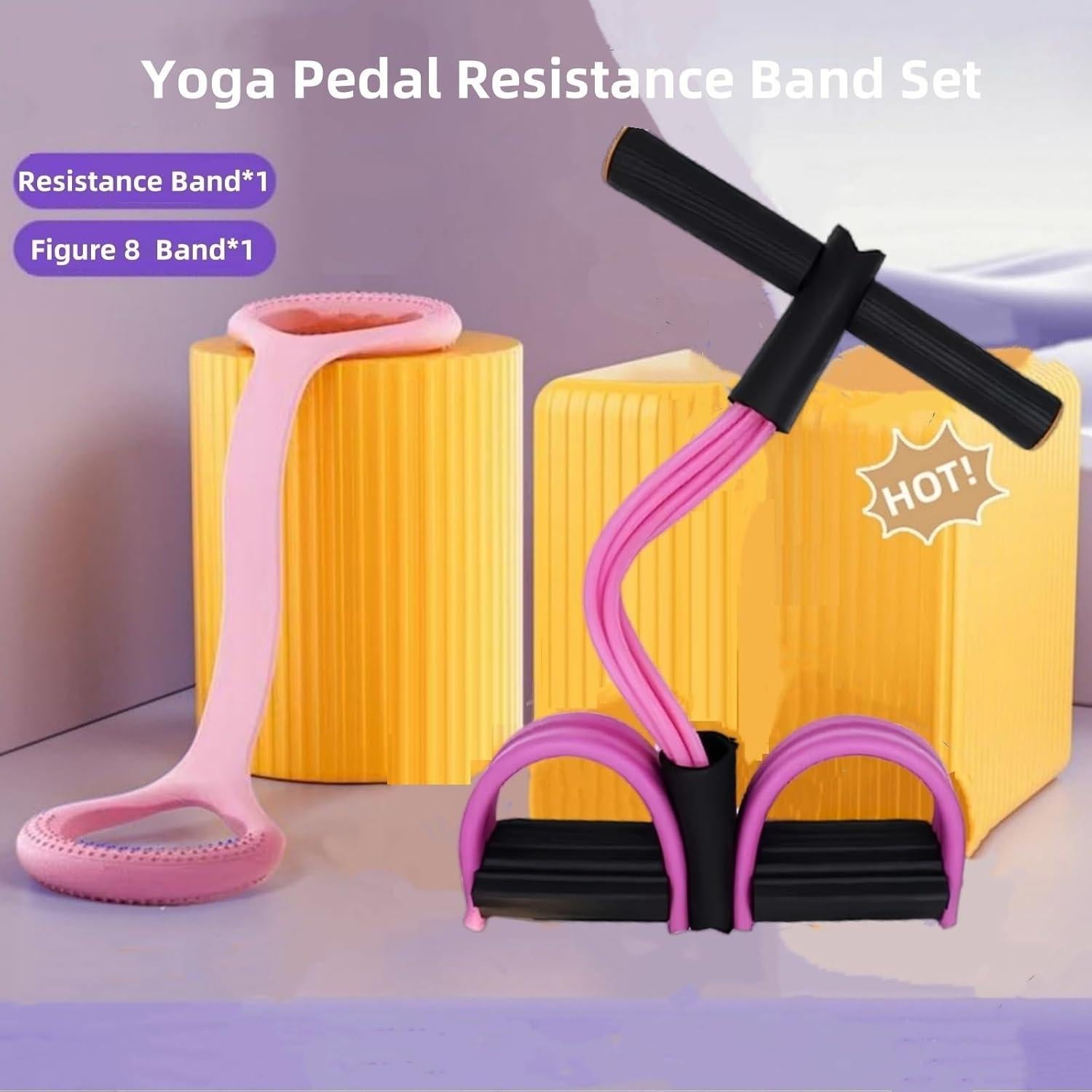 Bandas de Resistencia Hnjasnee Rb-3000, 5 Niveles, Rosa