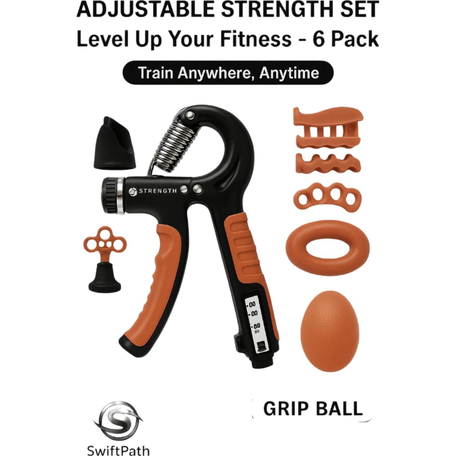 Kit de Entrenamiento de Agarre Genérico 6 Piezas Naranja