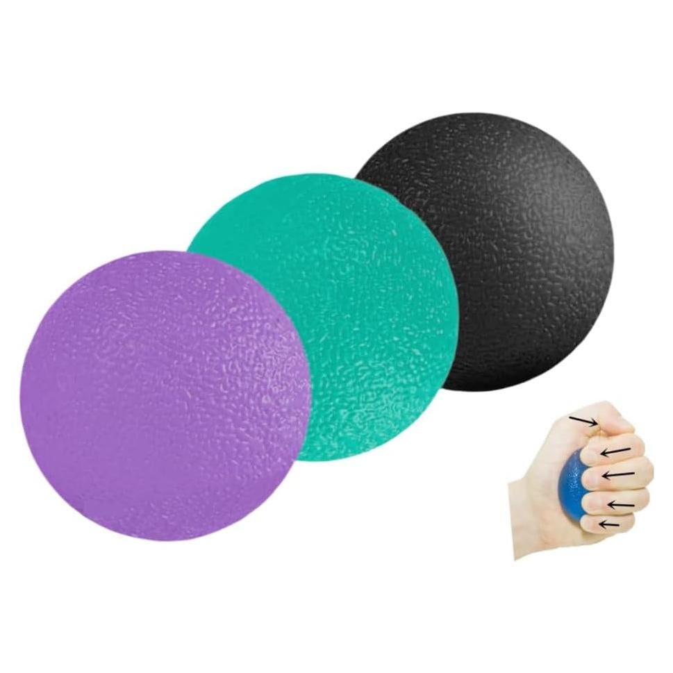 3 Pelotas Antiestrés FMELAH con 3 Niveles de Resistencia