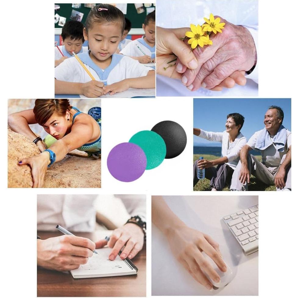 3 Pelotas Antiestrés FMELAH con 3 Niveles de Resistencia