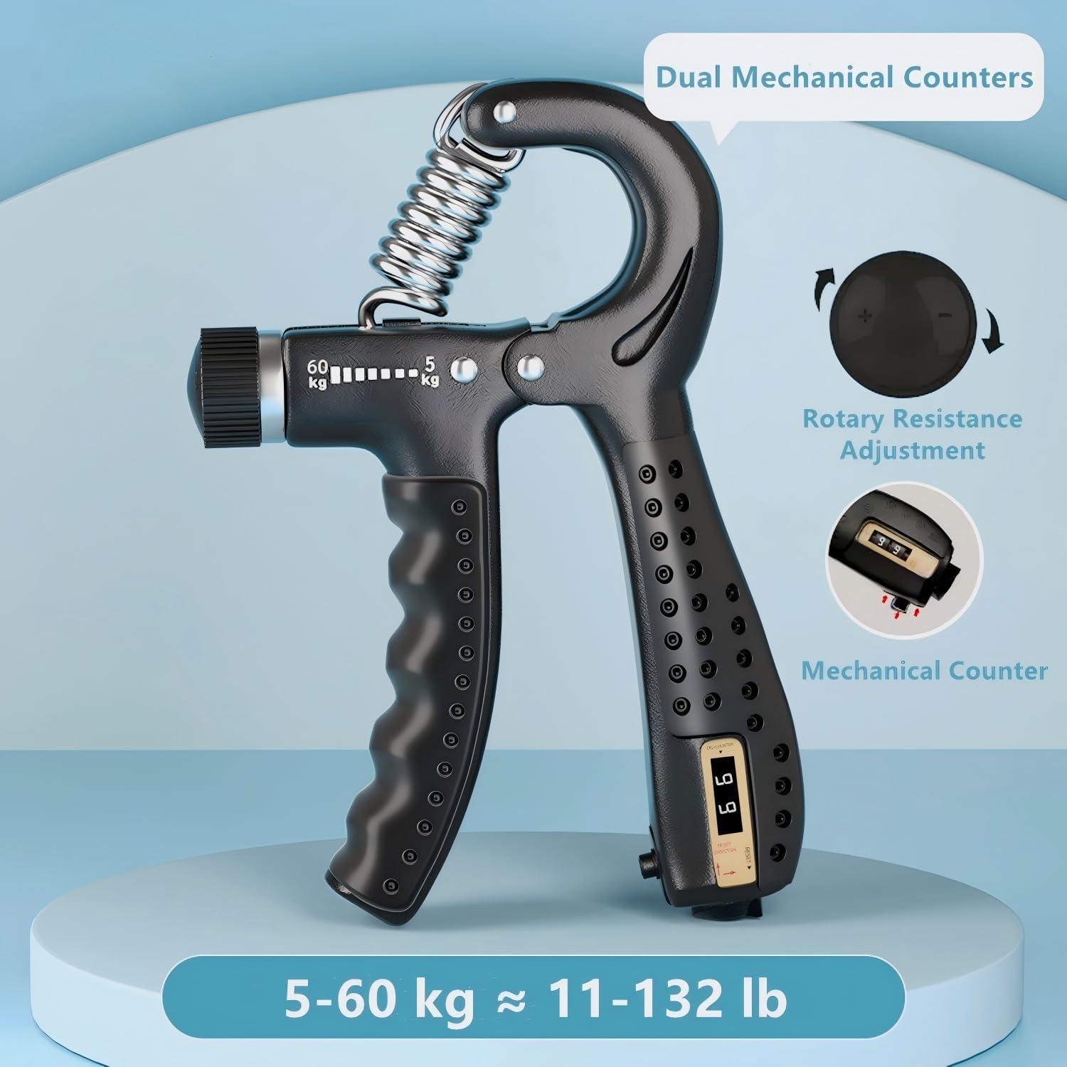 Kit de Entrenador de Fuerza de Agarre Eaykee - 5 Piezas con Contador