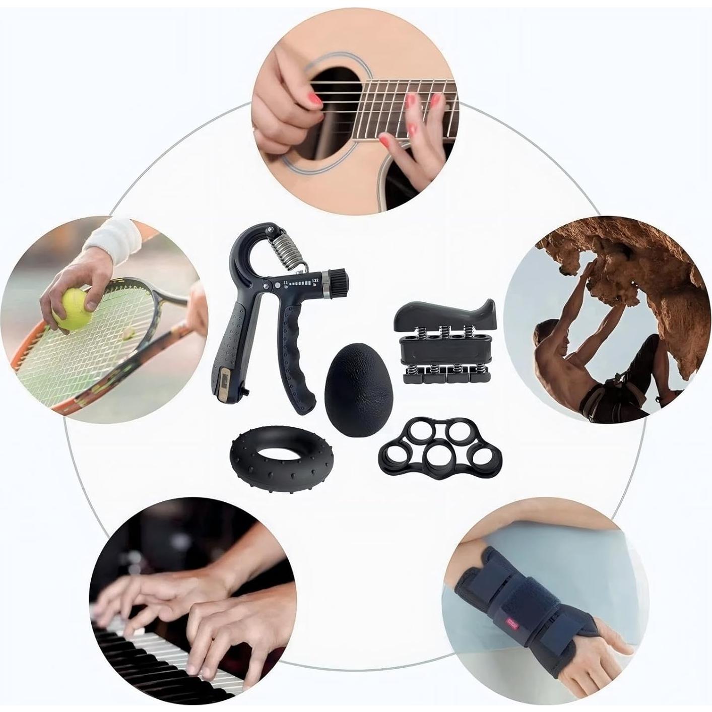 Kit de Entrenador de Fuerza de Agarre Eaykee - 5 Piezas con Contador