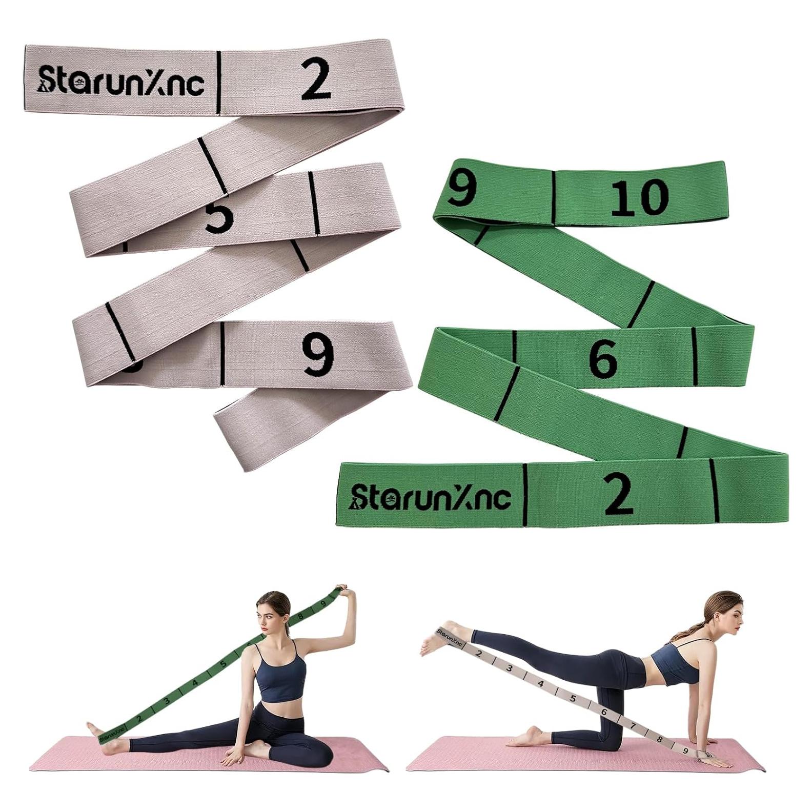 Correa de Estiramiento de Yoga StarunXnc 120cm Rosa Verde