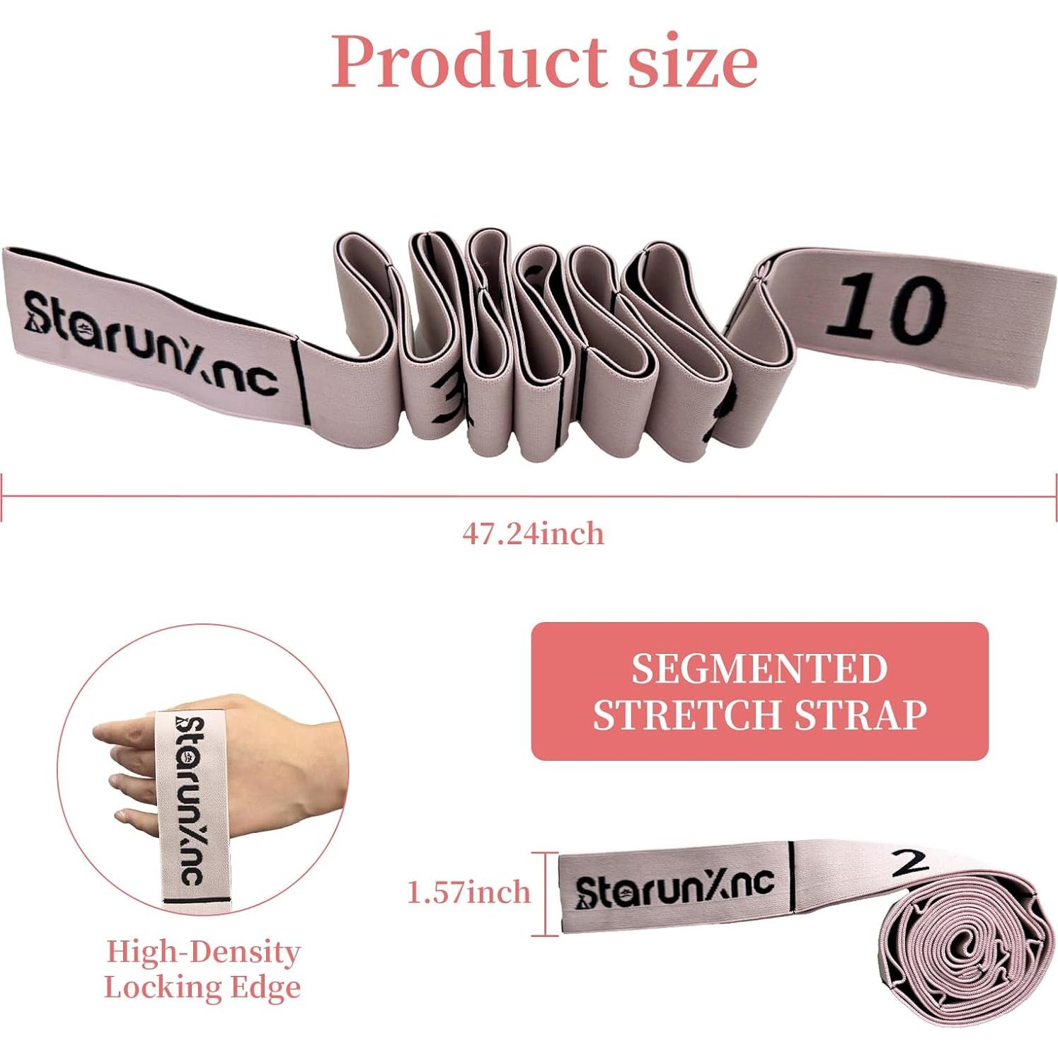 Correa de Estiramiento de Yoga StarunXnc 120cm Rosa Verde