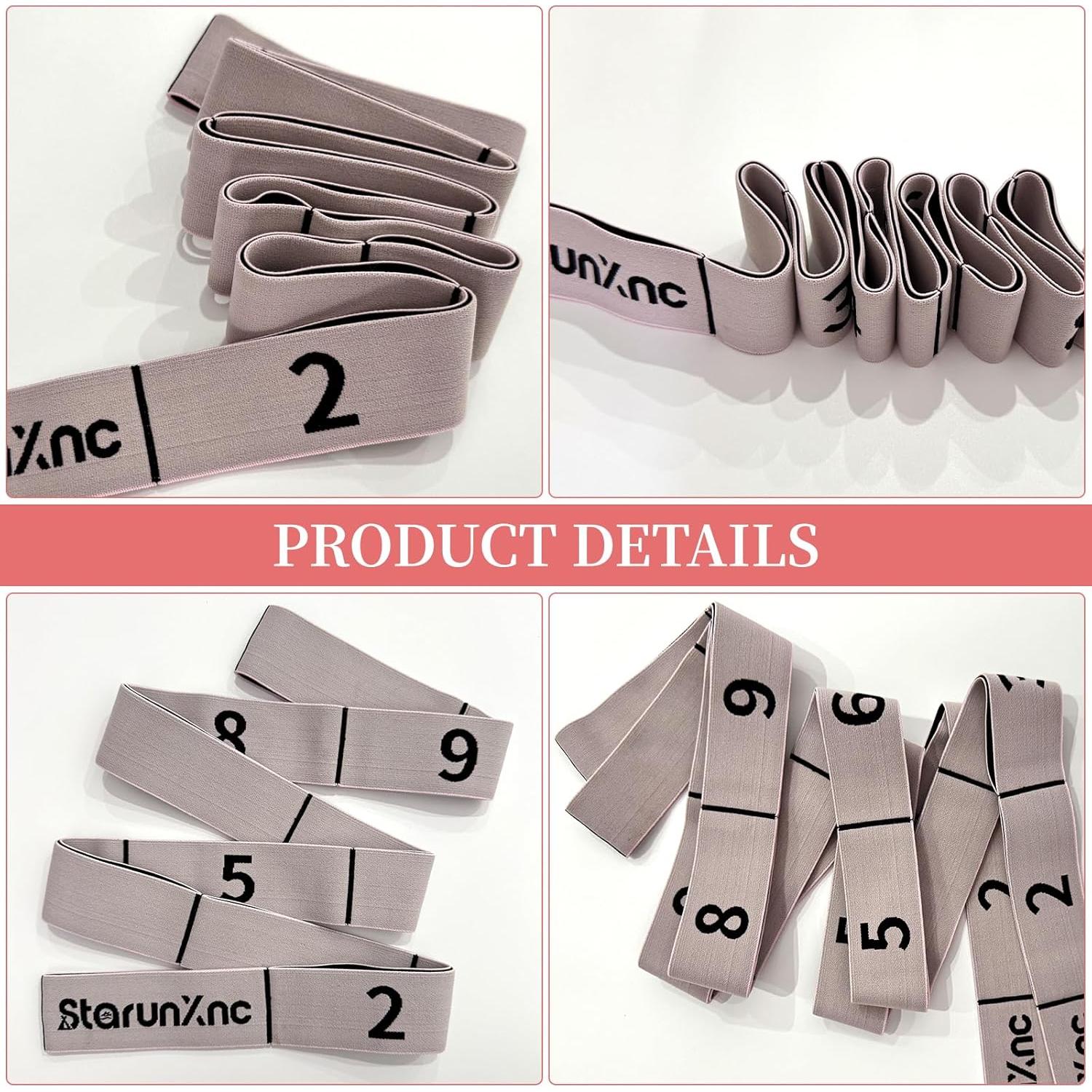 Correa de Estiramiento de Yoga StarunXnc 120cm Rosa Verde