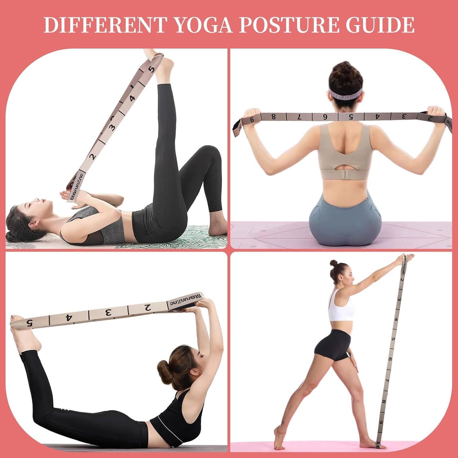 Correa de Estiramiento de Yoga StarunXnc 120cm Rosa Verde