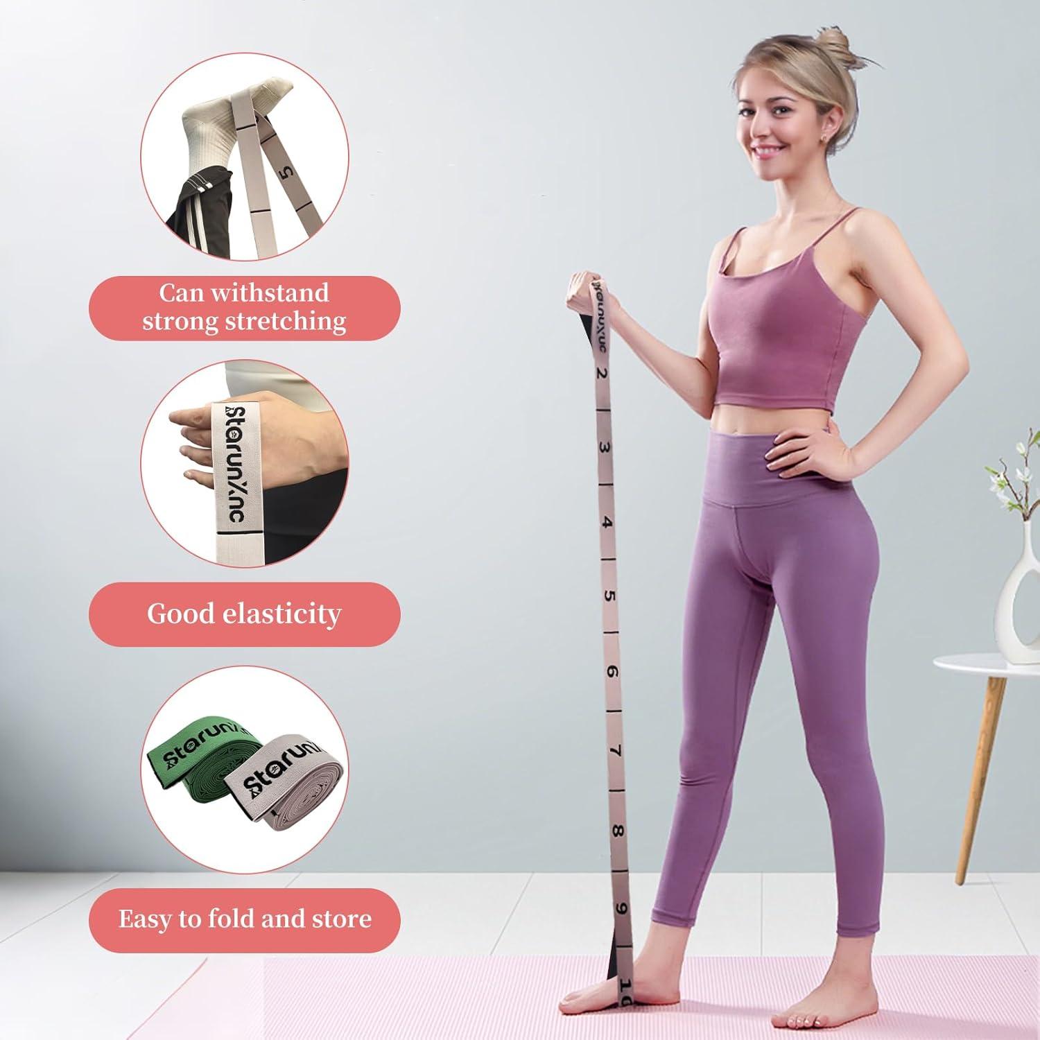 Correa de Estiramiento de Yoga StarunXnc 120cm Rosa Verde