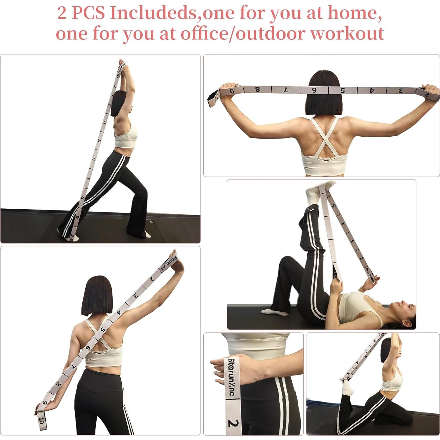 Correa de Estiramiento de Yoga StarunXnc 120cm Rosa Verde