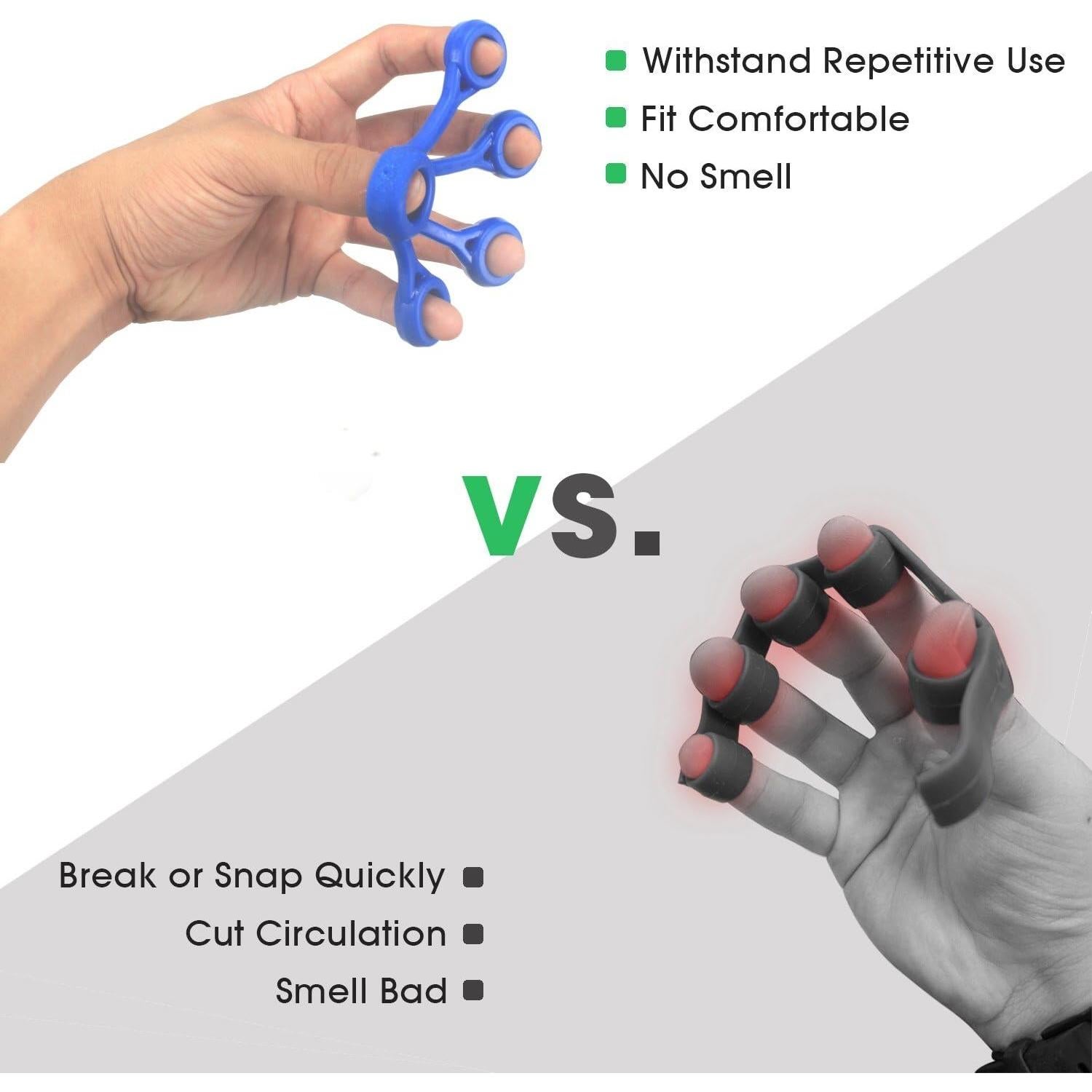 Juego de bandas de resistencia AllCare para dedos - 3 tensiones