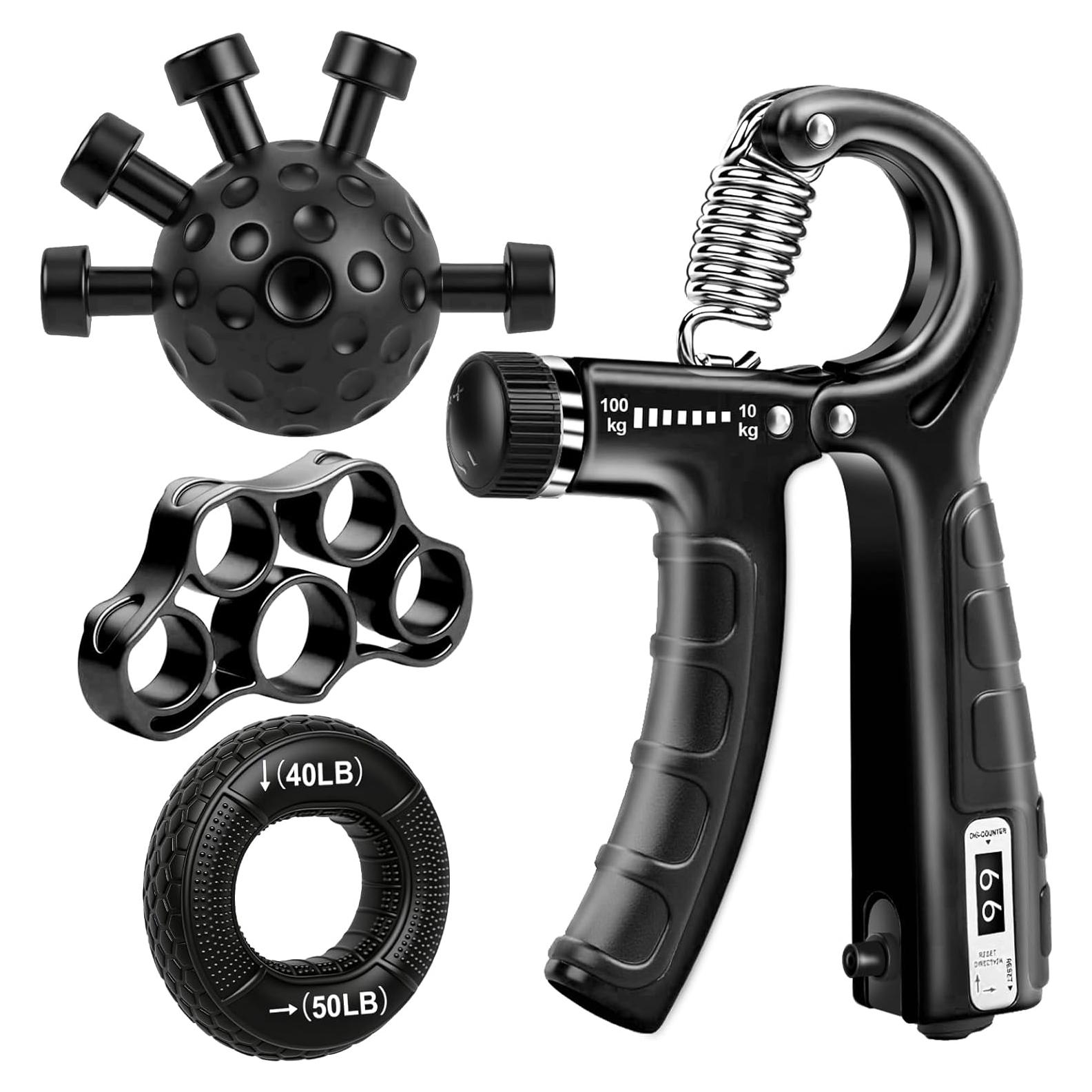 Kit de Entrenador de Fuerza de Agarre TEAWOO 4 en 1 Ajustable