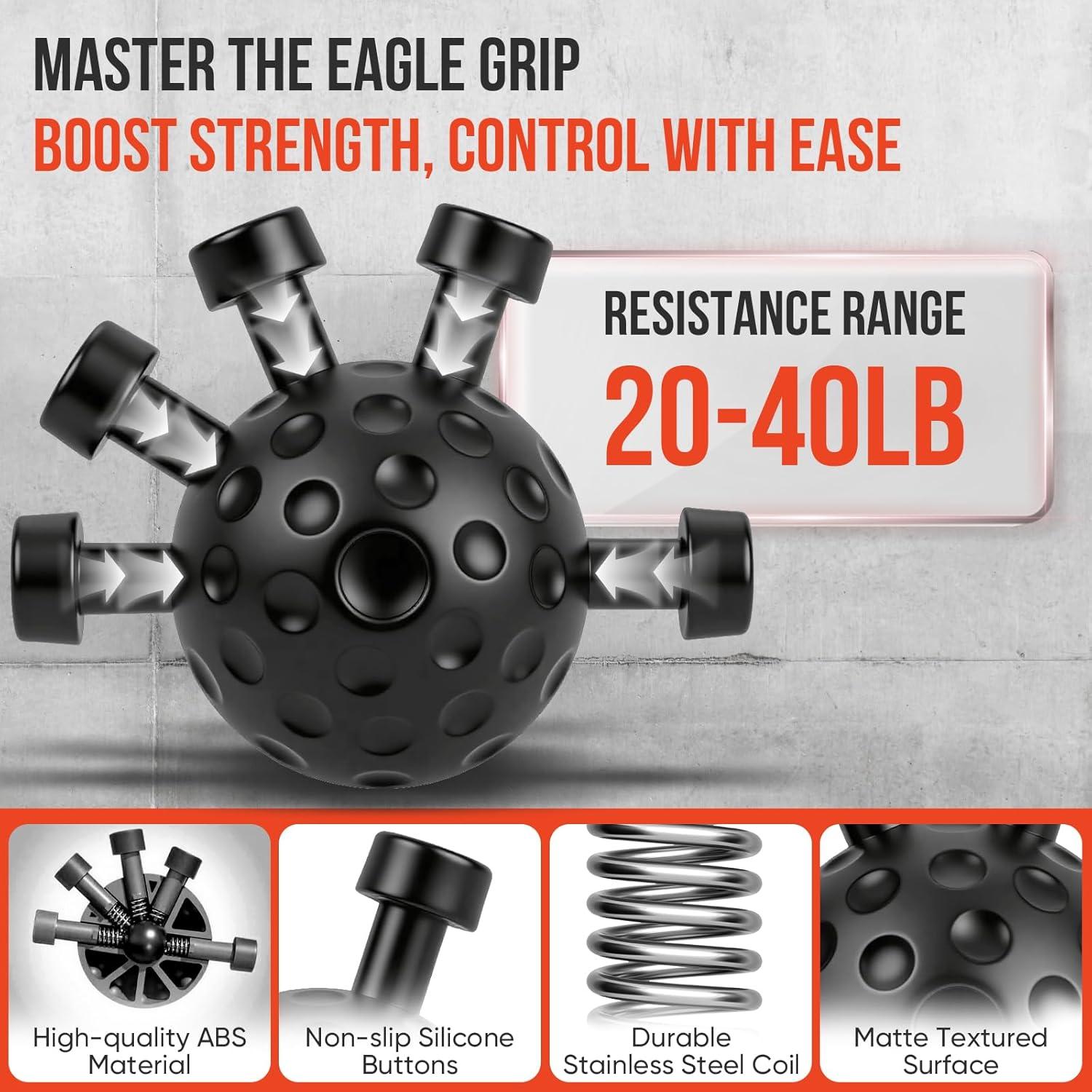 Kit de Entrenador de Fuerza de Agarre TEAWOO 4 en 1 Ajustable