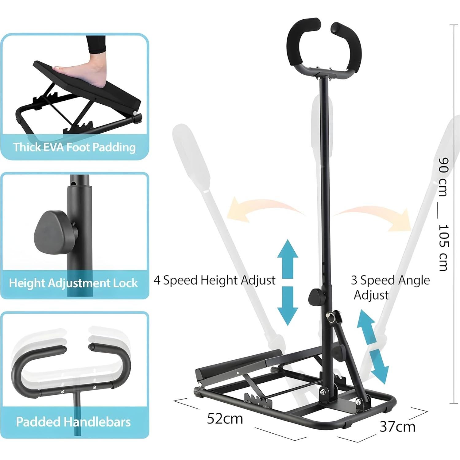 Adjustable Slant Board for Stretching, Physical Therapy, Rehabilitation Pilates, Yoga, Squats – Calf, Hamstring, Plantar Fasciitis, Achilles Tendonitis, Muscle Recovery & Full Body Home Exercise Tool